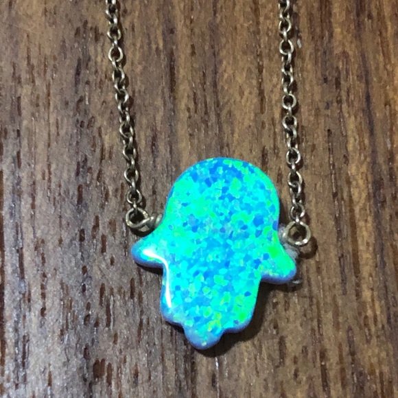 Authentic Opal and Gold Hamsa necklace - Picture 3 of 4